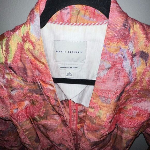 Banana Republic Floral Watercolor Blazer Jacket - Sz 2 - Picture 3 of 13
